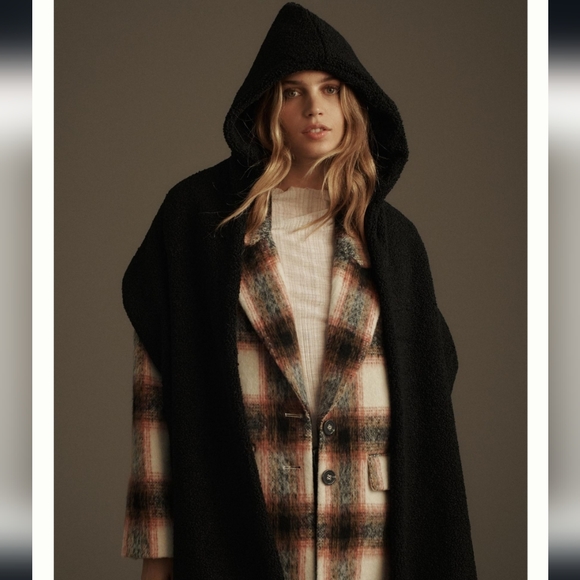 Anthropologie Cozy Boucle Hood Scarf - black - Picture 3 of 10